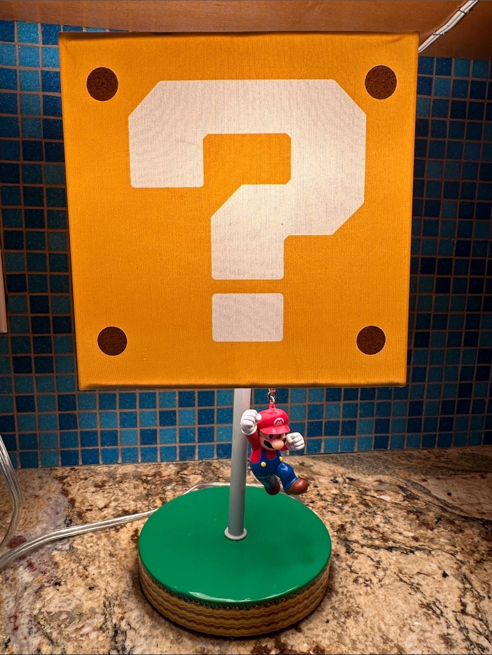 Question Block Table Lamp - Super Mario Bros. Yellow & Green